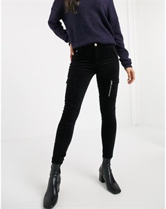 Черные вельветовые джинсы в винтажном стиле River island