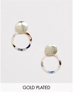 Серьги гвоздики с разноцветной подвеской кольцом Lesa Michele Lesa michelle