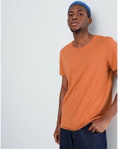 Оранжевая футболка с необработанными краями Weekday