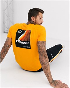 Оранжевая футболка с принтом на спине Linninio Ellesse