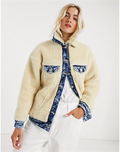 Джинсовая куртка со вставками из искусственной цигейки Pepe jeans
