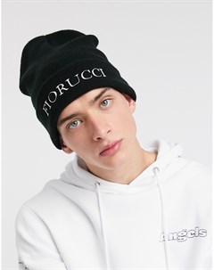 Черная шапка бини с логотипом Fiorucci