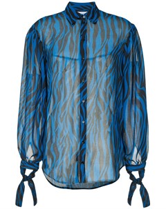 Полупрозрачная блузка со звериным принтом Robert rodriguez studio