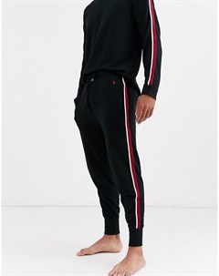 Черные брюки для дома с красной и белой полосами по бокам Polo ralph lauren