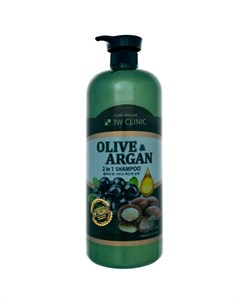 Шампунь для волос Аргановое масло и олива Olive Argan 2in1 Shampoo 1500мл 3w clinic