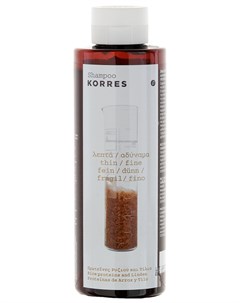 Шампунь для тонких ломких волос протеины риса и липа 250 мл Korres