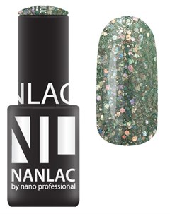 2166 гель лак для ногтей серебряный бриллиант NANLAC 6 мл Nano professional