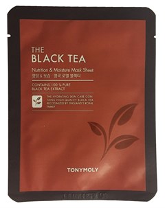 Маска с экстрактом черного чая для лица THE BLACK TEA MASK SET 5 SHEETS 5 25 г Tony moly