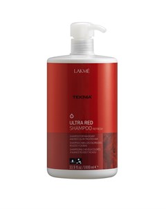 Шампунь для поддержания оттенка окрашенных волос красный ULTRA RED SHAMPOO 1000 мл Lakme