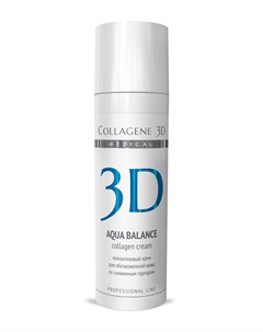 Крем с коллагеном и гиалуроновой кислотой для лица Aqua Balance 30 мл проф Medical collagene 3d