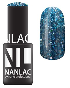 2169 гель лак для ногтей синий бриллиант NANLAC 6 мл Nano professional