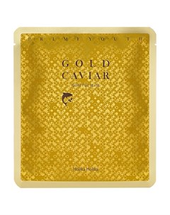 Маска тканевая антивозрастная с золотом для лица Прайм Йос Prime Youth Gold Caviar Gold Foil Mask 25 Holika holika