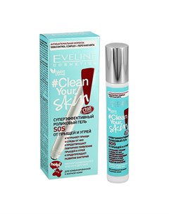 Роликовый гель для лица CLEAN YOUR SKIN SOS суперэффективный от прыщей и угрей 15 мл Eveline