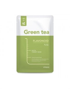 Матирующая тканевая маска для лица с зеленым чаем Mask Sheet Green Tea Flavonoid Purity Vprove (корея)