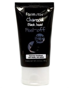 Маска Пленка Charcoal Black Head Peel off Nose Pack с Углем для Носа 60г Farmstay