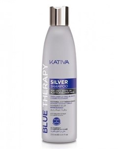 Шампунь Blue Therapy Нейтрализатор Желтизны для Осветленных и Мелированных Волос 250 мл Kativa