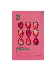 Маска Pure Essence Mask Sheet Strawberry Освежающая Тканевая Пьюр Эссенс Клубника 20 мл Holika holika