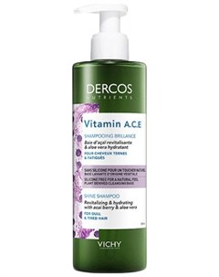 Шампунь Dercos Nutrients Vitamin A C E Shampoo для Блеска Волос Нутриентс Витамин 250 мл Vichy