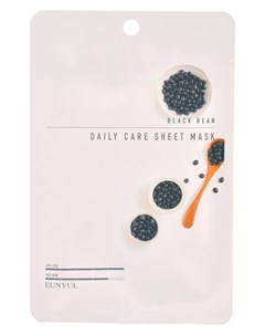 Маска Black Bean Daily Care Sheet Mask Тканевая для Лица с Экстрактом Черных Бобов 22г Eunyul