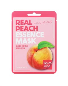 Маска Real Peach Essence Mask Тканевая для Лица с Экстрактом Персика 23 мл Farmstay