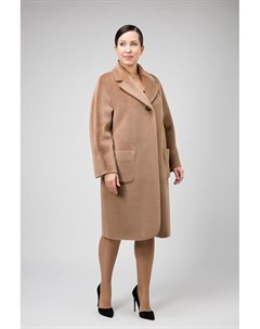 Классическое пальто с английским воротником на большой размер Elisabetta