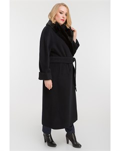 Стильное пальто на запахе с норкой для высоких девушек Teresa tardia