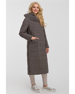 Длинное модное пальто с капюшоном Албана