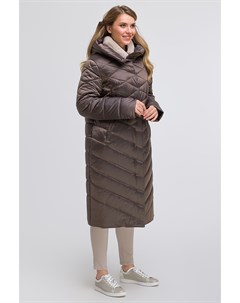 Женское длинное демисезонное пальто с мехом кролика Garioldi
