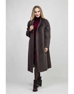 Женское длинное пальто на большой размер из альпака сури Leoni bourget