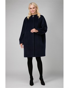 Женское пальто кокон на большой размер из шерсти Elisabetta