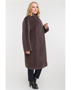 Длинное прямое пальто из альпака на большой размер Leoni bourget