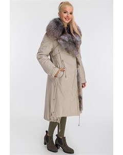 Женское пальто на кролике с лисой Garioldi