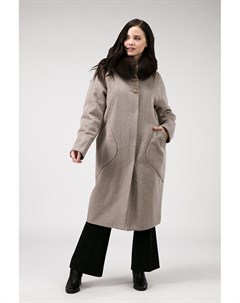 Женское пальто реглан из шерсти с меховым воротником Garioldi
