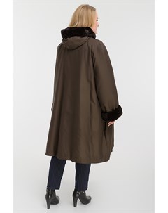 Расклешенное пальто на меху на большой размер Rolf schulte