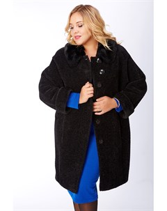 Женское утепленное пальто из альпака на большой размер с рукавом реглан Leoni bourget
