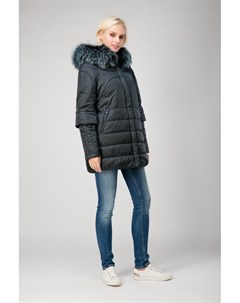 Демисезонная утеплённая женская куртка с мехом лисы Laura bianca