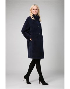 Женское двубортное пальто без меха из ангоры и шерсти Elisabetta