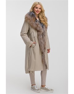Длинное теплое пальто на меху для зимы Garioldi
