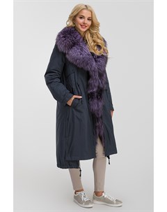 Стильное женское пальто на меху чернобурки из Италии Garioldi
