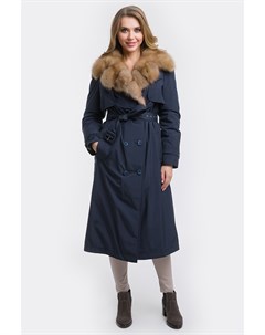 Зимнее длинное пальто с мехом Палето