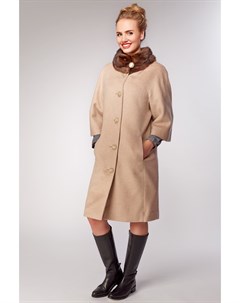 Женское шерстяное пальто с меховым воротником Garioldi