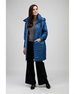 Модное демисезонное стеганое пальто с капюшоном Албана