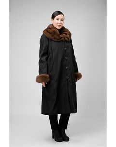 Длинное пальто на меху кролика для больших размеров Garioldi