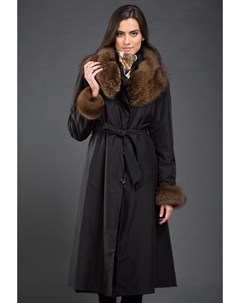 Зимнее женское пальто на кроличьей подстежке с мехом куницы Garioldi