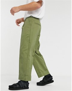 Зеленые широкие брюки Asos white