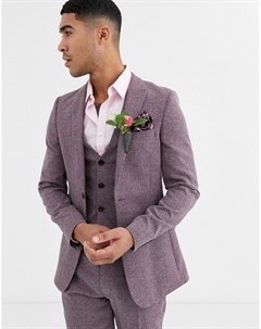 Супероблегающий пиджак винного цвета wedding Asos design