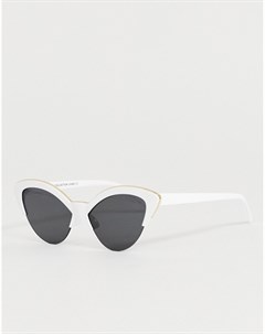 Солнцезащитные очки кошачий глаз белого цвета SVNX 7x