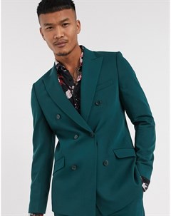 Зеленый двубортный пиджак Lock stock