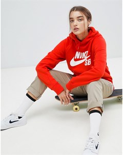 Красный худи с логотипом Nike sb