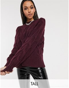 Бордовый вязаный свитер Missguided tall